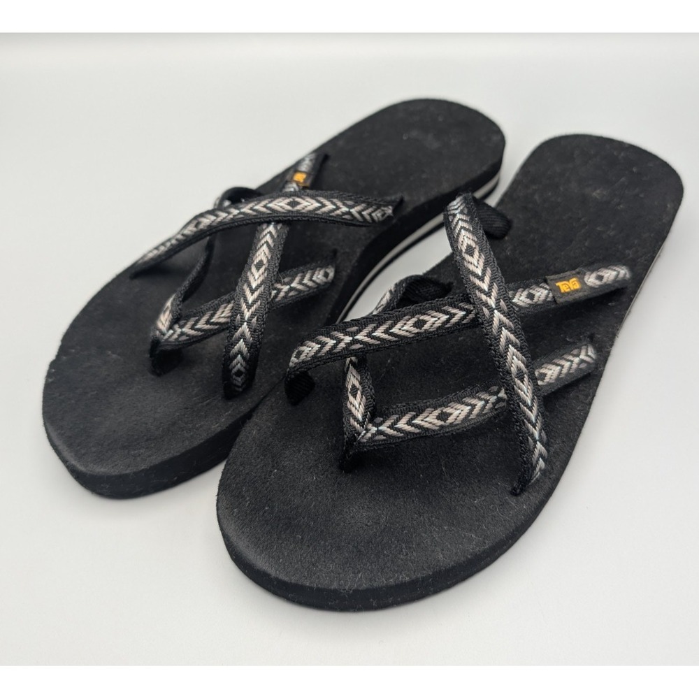 Teva Olowahu Himalaya Sandals 6840 Womens 9 Black Strappy Mush Flip Flop